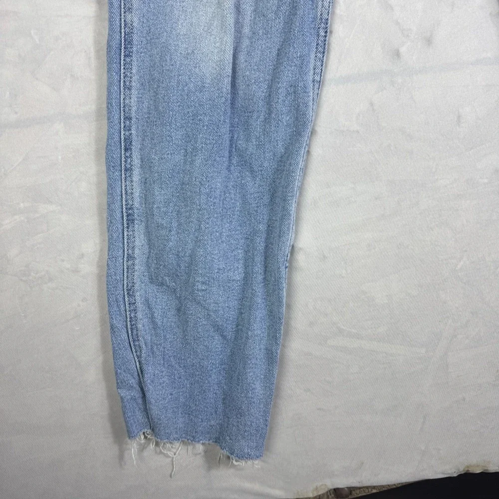 Vintage Hollister Womens Mom Jeans Blue Stretch Denim Raw Hem Ultra High-Rise 7L